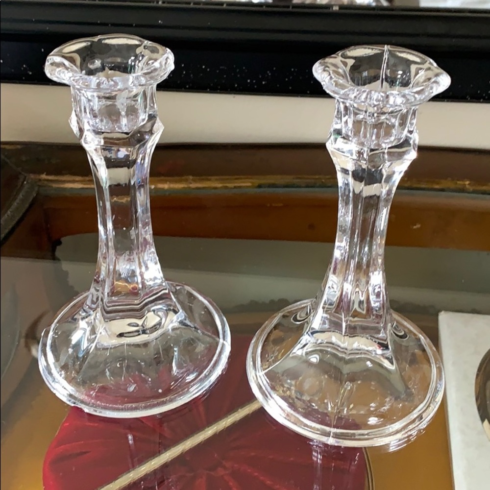 2 Crystal candle holder